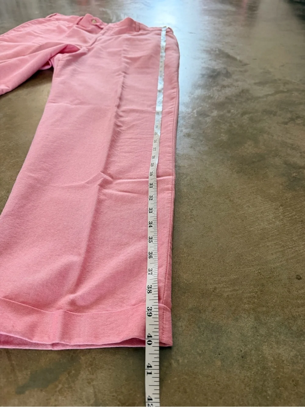 Men Tailored Pastel Pink Chino Trousers Pants Cuff